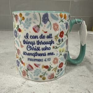 ALL THINGS THROUGH CHRIST Bella 10 Strawberry Street Mug Faith Bible Verse